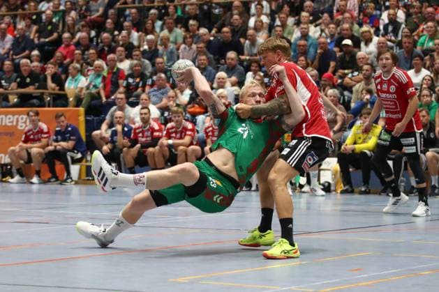 30.07.2025, xtgx, Handball, Testspiel, SC Magdeburg - Fredericia Handboldklub v.l. Oscar Bergendahl (Magdeburg, 54) wirft Tor, Torschuetze, erzielt Tor, Treffer, scores the goal Ilsenburg