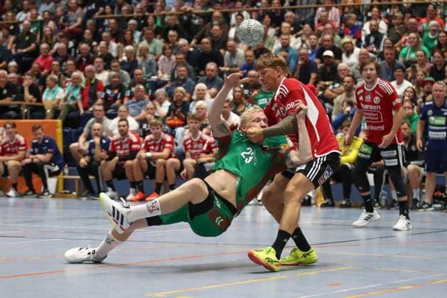 30.07.2025, xtgx, Handball, Testspiel, SC Magdeburg - Fredericia Handboldklub v.l. Oscar Bergendahl (Magdeburg, 54) wirft Tor, Torschuetze, erzielt Tor, Treffer, scores the goal Ilsenburg
