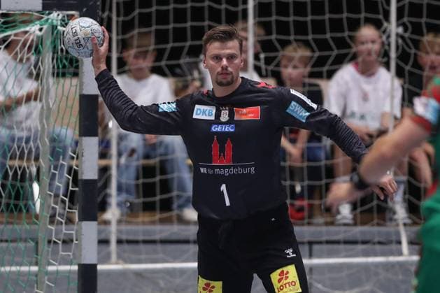 30.07.2025, xtgx, Handball, Testspiel, SC Magdeburg - Fredericia Handboldklub v.l. Sergey Hernandez Ferrer (Magdeburg, 1) Ilsenburg