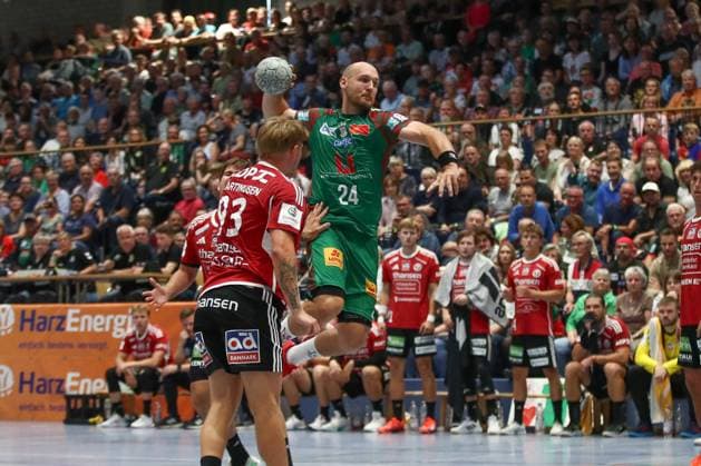 30.07.2025, xtgx, Handball, Testspiel, SC Magdeburg - Fredericia Handboldklub v.l. Christian O Sullivan (Magdeburg, 24) wirft Tor, Torschuetze, erzielt Tor, Treffer, scores the goal Ilsenburg