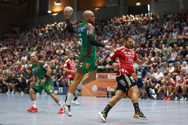 30.07.2025, xtgx, Handball, Testspiel, SC Magdeburg - Fredericia Handboldklub v.l. Tim Hornke (Magdeburg, 17) wirft Tor, Torschuetze, erzielt Tor, Treffer, scores the goal Ilsenburg
