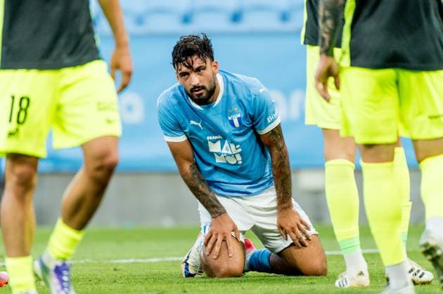 250730 Sead Haksabanovic of Malmö FF looks dejected during the UEFA Champions League qualifier football match between Malmö FF and FK RFS on July 30, 2025 in Malmö. Photo: Christian Örnberg BILDBYRAN COP 166 CO0596 fotboll, football, soccer, fotball,uefa champions league qualifi Copyright: CHRISTIANxÖRNBERG BB250730CO058