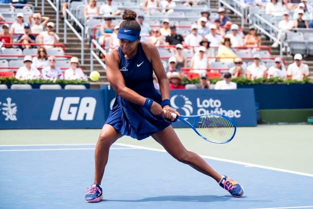 July 30, 2025, Montreal, Pq, CANADA: Naomi Osaka of Japan returns the ball during second round tennis action against Liudmila Samsonova of Russia at the National Bank Open tennis tournament in Montreal on Wednesday, July 30, 2025. Canada News - July 30, 2025  - ZUMAc35_ 20250730_zaf_c35_051 Copyright: xChristopherxKatsarovx