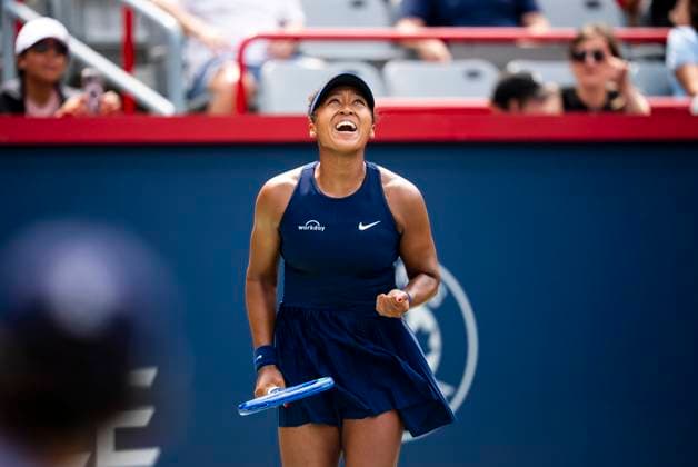 July 30, 2025, Montreal, Pq, CANADA: Naomi Osaka of Japan reacts celebrates during second round tennis action against Liudmila Samsonova of Russia at the National Bank Open tennis tournament in Montreal on Wednesday, July 30, 2025. Canada News - July 30, 2025  - ZUMAc35_ 20250730_zaf_c35_060 Copyright: xChristopherxKatsarovx