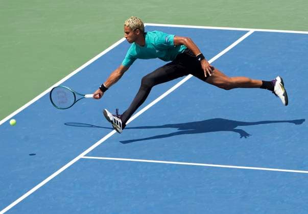 July 30, 2025, Toronto, On, CANADA: Gabriel Diallo of Canada returns the ball against Matteo Gigante of Italy during second round tennis action at the National Bank Open in Toronto on Wednesday, July 30, 2025. Canada News - July 30, 2025  - ZUMAc35_ 20250730_zaf_c35_072 Copyright: xNathanxDenettex