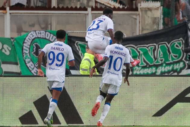 Panathinaikos F.C. v Rangers UEFA Champions League Djeidi Gassama of Rangers celebrates scoring a goal during the UEFA Champions League Second Qualifying Round Second Leg match at the Olympic Stadium (Greece), Marousi UK Newspapers OUT Copyright: xYannisxHalasx FIL-22021-0047