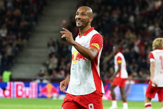 SOCCER - UEFA CL, RBS vs Brann SALZBURG,AUSTRIA,30.JUL.25 - SOCCER - UEFA Champions League, qualification, Red Bull Salzburg vs SK Brann Bergen. Image shows Karim Onisiwo (RBS).  GEPAxpictures xDavidxGeieregger