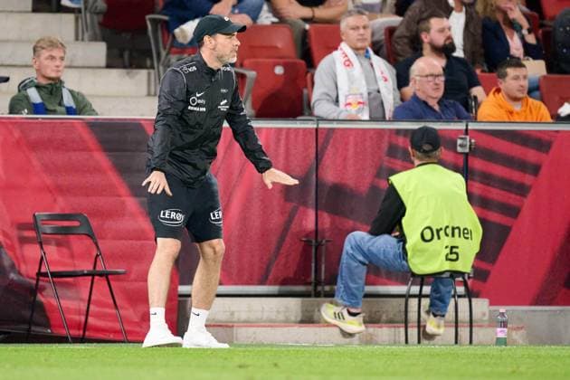 Salzburg, Österreich 30. Juli 2025: Champions League - Qualifikation - 2025 2026 - RB Salzburg vs. SK Brann Im Bild: Trainer Freyr Alexandersson (SK) Red Bull Arena Copyright: xFotostandx xWassmuthx