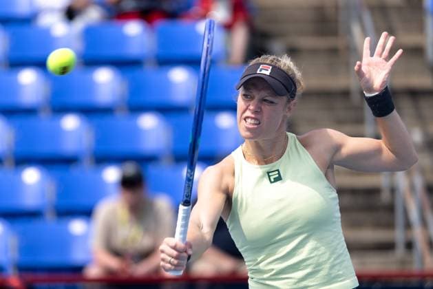 July 30, 2025, Montreal, Quebec, Canada: LAURA SIEGEMUND (Q) from Germany volley in first set against Madison Keys (6) from USA in round of 64 at Canadian Open at IGA stadium in Montreal, Quebec, Canada on 2024-05-24 Montreal Canada - ZUMAl189 20250730_zsp_l189_040 Copyright: xYannickxLegarex