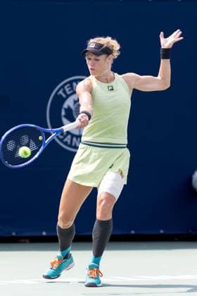 July 30, 2025, Montreal, Quebec, Canada: LAURA SIEGEMUND (Q) from Germany forehand in first set against Madison Keys (6) from USA in round of 64 at Canadian Open at IGA stadium in Montreal, Quebec, Canada on 2024-05-24 Montreal Canada - ZUMAl189 20250730_zsp_l189_049 Copyright: xYannickxLegarex