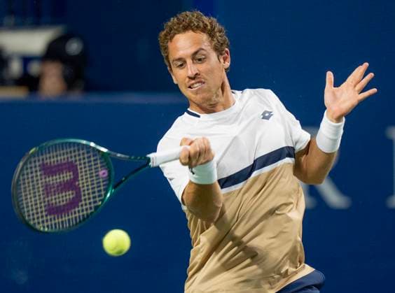 July 30, 2025, Toronto, On, Canada: Roberto Carballes Baena of Spain hits a forehand return to Taylor Fritz of the United States during their match at the National Bank Open in Toronto on Wednesday July 30, 2025. Canada News - July 30, 2025  - ZUMAc35_ 20250730_zaf_c35_165 Copyright: xFrankxGunnx