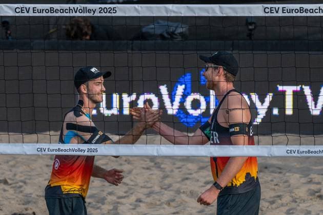 RECORD DATE NOT STATED European Championship, EM, Europameisterschaft - Beachvolleyball Düsseldorf, 30.07.2025 Clemens Wickler (GER), Nils Ehlers (GER); European Championship - Beachvolleyball Düsseldorf am 30.07.2025 Copyright: xBEAUTIFULxSPORTS PeterxWeberx