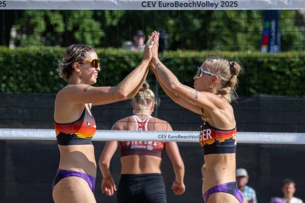 RECORD DATE NOT STATED European Championship, EM, Europameisterschaft - Beachvolleyball Düsseldorf, 30.07.2025 Janne Uhl (GER), Paula Schürholz (GER); European Championship - Beachvolleyball Düsseldorf am 30.07.2025 Copyright: xBEAUTIFULxSPORTS PeterxWeberx