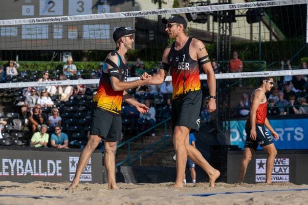 RECORD DATE NOT STATED European Championship, EM, Europameisterschaft - Beachvolleyball Düsseldorf, 30.07.2025 Clemens Wickler (GER), Nils Ehlers (GER); European Championship - Beachvolleyball Düsseldorf am 30.07.2025 Copyright: xBEAUTIFULxSPORTS PeterxWeberx