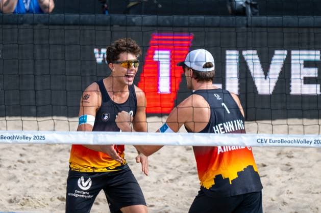 RECORD DATE NOT STATED European Championship, EM, Europameisterschaft - Beachvolleyball Düsseldorf, 30.07.2025 Lui Wuest (GER), Paul Henning (GER); European Championship - Beachvolleyball Düsseldorf am 30.07.2025 Copyright: xBEAUTIFULxSPORTS PeterxWeberx