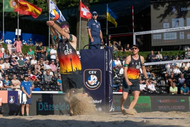 RECORD DATE NOT STATED European Championship, EM, Europameisterschaft - Beachvolleyball Düsseldorf, 30.07.2025 Clemens Wickler (GER), Nils Ehlers (GER); European Championship - Beachvolleyball Düsseldorf am 30.07.2025 Copyright: xBEAUTIFULxSPORTS PeterxWeberx