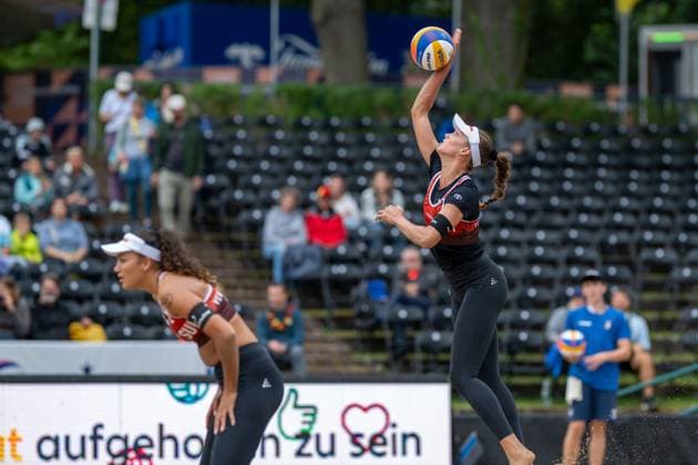 RECORD DATE NOT STATED European Championship, EM, Europameisterschaft - Beachvolleyball Düsseldorf, 31.07.2025 Anouk Verge-Depre ( SUI ), Zoe Verge-Depre ( SUI ); European Championship - Beachvolleyball Düsseldorf am 31.07.2025 Copyright: xBEAUTIFULxSPORTS PeterxWeberx