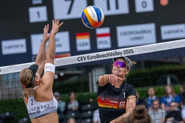 RECORD DATE NOT STATED European Championship, EM, Europameisterschaft - Beachvolleyball Düsseldorf, 31.07.2025 Svenja Mueller (GER); European Championship - Beachvolleyball Düsseldorf am 31.07.2025 Copyright: xBEAUTIFULxSPORTS PeterxWeberx