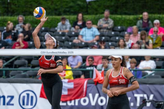 RECORD DATE NOT STATED European Championship, EM, Europameisterschaft - Beachvolleyball Düsseldorf, 31.07.2025 Anouk Verge-Depre ( SUI ), Zoe Verge-Depre ( SUI ); European Championship - Beachvolleyball Düsseldorf am 31.07.2025 Copyright: xBEAUTIFULxSPORTS PeterxWeberx