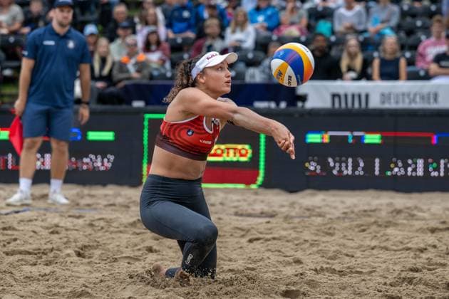 RECORD DATE NOT STATED European Championship, EM, Europameisterschaft - Beachvolleyball Düsseldorf, 31.07.2025 Zoe Verge-Depre ( SUI ); European Championship - Beachvolleyball Düsseldorf am 31.07.2025 Copyright: xBEAUTIFULxSPORTS PeterxWeberx