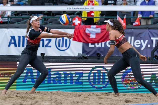 RECORD DATE NOT STATED European Championship, EM, Europameisterschaft - Beachvolleyball Düsseldorf, 31.07.2025 Anouk Verge-Depre ( SUI ), Zoe Verge-Depre ( SUI ); European Championship - Beachvolleyball Düsseldorf am 31.07.2025 Copyright: xBEAUTIFULxSPORTS PeterxWeberx