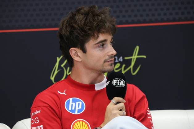 Charles Leclerc F1 Hungarian GP 2025 Charles Leclerc (MCO) - Scuderia Ferrari HP - SF-25 during Formula 1 Lenovo Hungarian Grand Prix 2025 press conference, PK, Pressekonferenz on July 31., 2025 in Hungaroring, Hungary Mogyorod Red Bull Ring Pest Varmegye Hungary