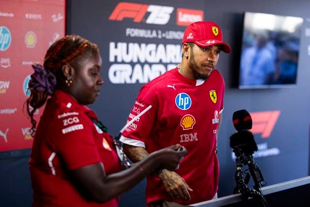 F1 - HUNGARIAN GRAND PRIX 2025 HAMILTON Lewis (gbr), Scuderia Ferrari SF-25, portrait during the 2025 Formula 1 Lenovo Hungarian Grand Prix, 14th round of the 2025 FIA Formula One World Championship, WM, Weltmeisterschaft from August 1 to 3, 2025 on the Hungaroring, in Mogyorod, Hungary - MogyorodHungary  Copyright: xJulienxDelfossex