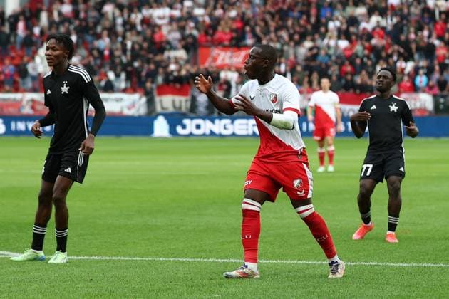 UTRECHT , 31-07-2025 , Stadium Galgenwaard , season 2025 2026 , Europa League football , Second qualifying round 2nd leg , match between FC Utrecht and Sheriff , FC Utrecht player Yoann Cathline Utrecht - Sheriff  x30324857x Copyright: