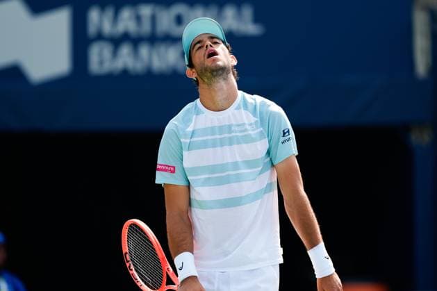National Bank Open 2025 - Day 6 TORONTO, CANADA - JULY 31: Nuno Borges of Portugal reacts to a lost point against Casper Ruud of Norway on day six of the 2025 National Bank Open at Sobeys Stadium in Toronto, Ontario, Canada on July 31, 2025. Mert Alper Dervis Anadolu Ontario Canada. Editorial use only. Please get in touch for any other usage.  Copyright: x2025xAnadoluxMertxAlperxDervisx