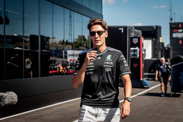F1 HUNGARIAN GRAND PRIX THURSDAY George Russell of Great Britain and Mercedes AMG Petronas F1 Team during thursday s media day ahead of the F1 Grand Prix of Hungary at Hungaroring Circuit on July 31, 2025, in Budapest, Hungary. Copyright: xx f1_hun_thu058