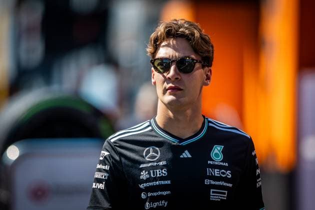 F1 HUNGARIAN GRAND PRIX THURSDAY George Russell of Great Britain and Mercedes AMG Petronas F1 Team during thursday s media day ahead of the F1 Grand Prix of Hungary at Hungaroring Circuit on July 31, 2025, in Budapest, Hungary. Copyright: xx f1_hun_thu235