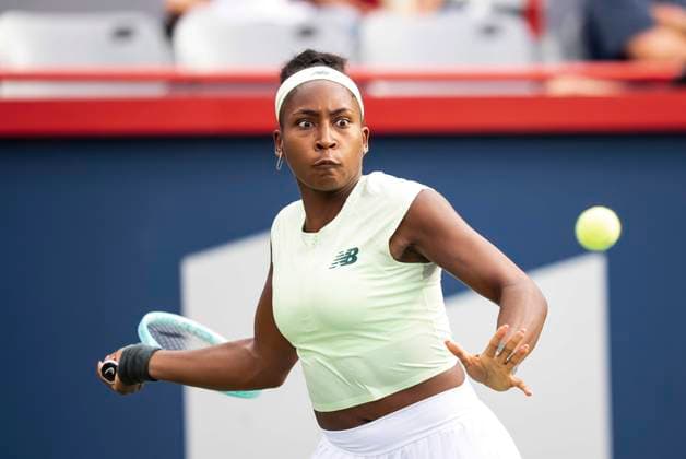 July 31, 2025, Montreal, Pq, CANADA: Coco Gauff of the United States returns a shot during third round tennis action against Veronika Kudermetova at the National Bank Open tennis tournament in Montreal on Thursday, July 31, 2025. Canada News - July 31, 2025  - ZUMAc35_ 20250731_zaf_c35_098 Copyright: xChristopherxKatsarovx