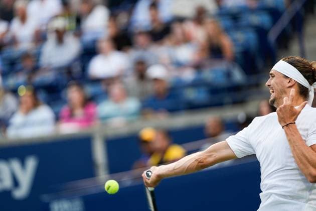 National Bank Open 2025 - Day 6 TORONTO, CANADA - JULY 31: Alexander Zverev of Germany in action against Matteo Arnaldi of Italy on day six of the 2025 National Bank Open at Sobeys Stadium in Toronto, Ontario, Canada on July 31, 2025. Mert Alper Dervis Anadolu Ontario Canada. Editorial use only. Please get in touch for any other usage.  Copyright: x2025xAnadoluxMertxAlperxDervisx