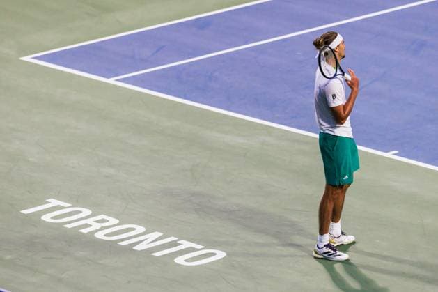July 31, 2025, Toronto, Ontario, Canada: ALEXANDER ZVEREV of Germany is seen during his third-round menÃ¢â‚¬â ¢s singles match against MATTEO ARNALDI of Italy at the 2025 National Bank Open at Sobeys Stadium in Toronto, Ontario. Toronto Canada - ZUMAt160 20250731_zip_t160_021 Copyright: xMathewxTsangx