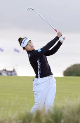Golf: Women s British Open Miyu Yamashita of Japan plays a shot on the first hole during the second round of the Women s British Open golf tournament on Aug. 1, 2025, at Royal Porthcawl Golf Club in Wales.  A14AA0004750787P