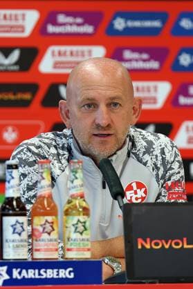 01.08.2025, xrekx, Fussball 2.Bundesliga, 1.FC Kaiserslautern - Pressekonferenz v.l. Torsten Lieberknecht Trainer (1.FC Kaiserslautern) (DFL DFB REGULATIONS PROHIBIT ANY USE OF PHOTOGRAPHS as IMAGE SEQUENCES and or QUASI-VIDEO) Kaiserslautern