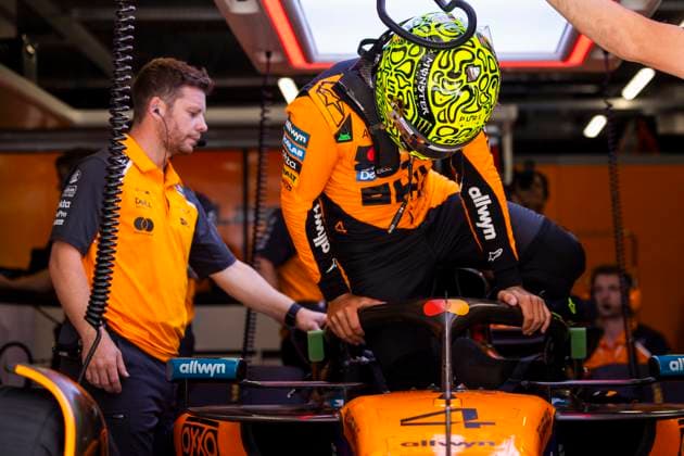 F1 - HUNGARIAN GRAND PRIX 2025 NORRIS Lando (gbr), McLaren F1 Team MCL39, portrait during the 2025 Formula 1 Lenovo Hungarian Grand Prix, 14th round of the 2025 FIA Formula One World Championship, WM, Weltmeisterschaft from August 1 to 3, 2025 on the Hungaroring, in Mogyorod, Hungary - MogyorodHungary  Copyright: xJulienxDelfossex