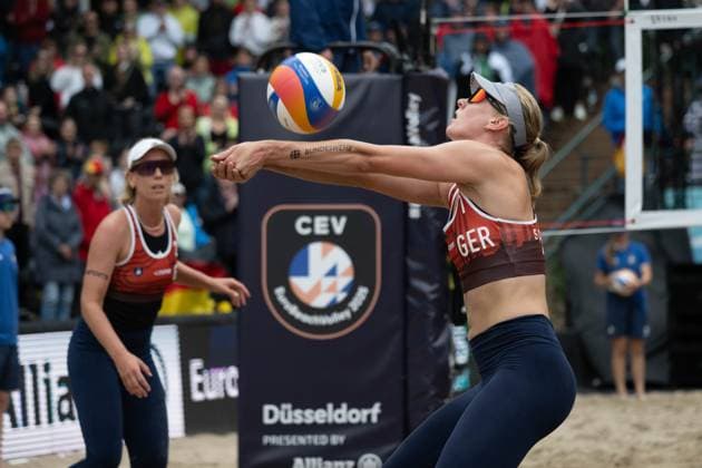 RECORD DATE NOT STATED European Championship, EM, Europameisterschaft - Beachvolleyball Düsseldorf, 01.08.2025 Hanna-Marie Schieder (GER); European Championship - Beachvolleyball Düsseldorf am 01.08.2025 Copyright: xBEAUTIFULxSPORTS PeterxWeberx