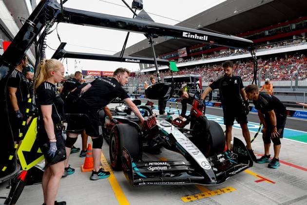 63 George Russell (GBR, Mercedes-AMG Petronas F1 Team), F1 Grand Prix of Hungary at Hungaroring on August 1, 2025 in Budapest, Hungary. (Photo by HOCH ZWEI) Budapest Hungary