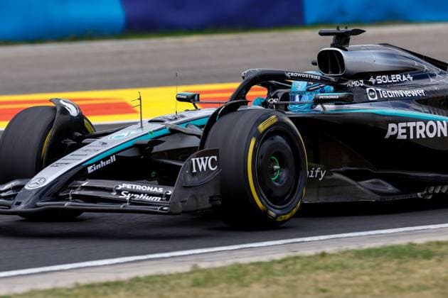 63 George Russell (GBR, Mercedes-AMG Petronas F1 Team), F1 Grand Prix of Hungary at Hungaroring on August 1, 2025 in Budapest, Hungary. (Photo by HOCH ZWEI) Budapest Hungary