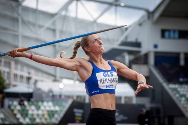Deutsche Leichtathletik-Meisterschaften (Mehrkampf); Dresden, 01.08.2025 Carina Keilmann (USC Bochum); Deutsche Leichtathletik-Meisterschaften (Mehrkampf) am 01.08.2025 im Heinz-Steyer-Stadion, Dresden (Sachsen). *** German Athletics Championships All-around Dresden, 01 08 2025 Carina Keilmann USC Bochum German Athletics Championships All-around on 01 08 2025 at Heinz Steyer Stadium, Dresden Saxony Copyright: xBEAUTIFULxSPORTS AxelxKohringx