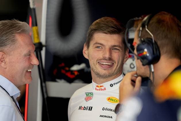 BOEDAPEST - Jos Verstappen and Max Verstappen (Red Bull Racing) at the Hungaroring prior to the 2nd free practice session ahead of the Hungarian Grand Prix. ANP SANDER KING xVIxANPxSportx xxANPxIVx 532630618 originalFilename: 532630618.jpg