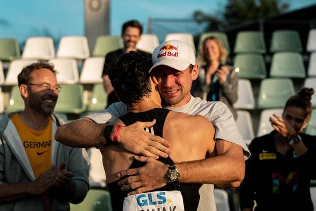 Tim Nowak (SSV Ulm 1846, Zehnkampf Maenner), Niklas Kaul (USC Mainz, Zehnkampf Maenner), GER, Leichtathletik, Athletics, Deutsche Meisterschaft, Die Finals, 01.08.2025, GER, Leichtathletik, Athletics, Deutsche Meisterschaft, Die Finals, 01.08.2025 Dresden *** Tim Nowak SSV Ulm 1846, Decathlon Men , Niklas Kaul USC Mainz, Decathlon Men , GER, Leichtathletik, Athletics, German Championship, The Finals, 01 08 2025, GER, Leichtathletik, Athletics, German Championship, The Finals, 01 08 2025 Dresden Copyright: xStefanxMayerx EP_SMR