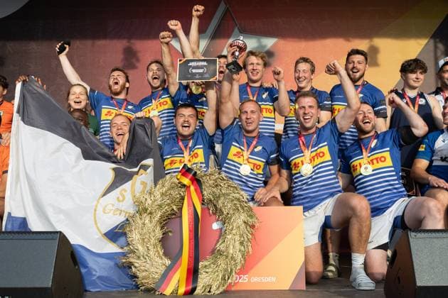 Deutsche Meisterschaften im Siebener-Rugby 2025 Deutscher Meister 2025 bei den Männern ist der SC Germania List. Deutsche Meisterschaften im Siebener-Rugby am 1. August 2025 in Dresden., Dresden Hessen Deutschland Dresden Teamsport Arena