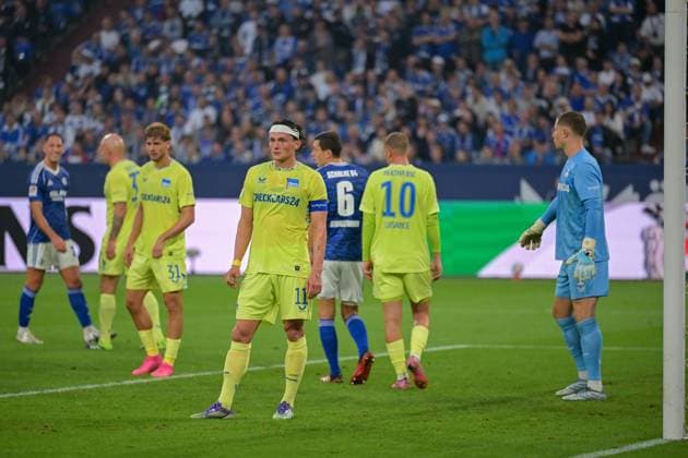 01.08.2025, Fussball, 2. Bundesliga, Saison 2025 2026, 1. Spieltag, FC Schalke 04 - Hertha BSC, Fabian Reese (Hertha BSC) xRHR-FOTO YYx
