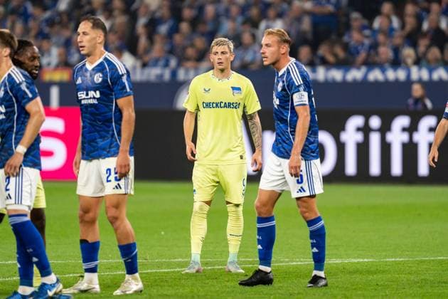 GER, 2.FBL FC Schalke 04 vs Hertha BSC Berlin 01.08.2025, Veltins Arena, Gelsenkirchen, GER, 2.FBL FC Schalke 04 vs Hertha BSC Berlin im Bild: Dawid Kownacki (Hertha BSC Berlin, 9)