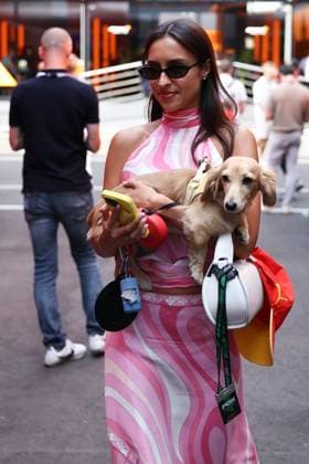 F1 Hungarian Grand Prix 2025 Practice 2 Alexandra Saint Mleux with dog Leo during the second practice ahead of the Formula 1 Hungarian Grand Prix at Hungaroring in Budapest, Hungary on August 1, 2025. Budapest Hungary  Copyright: xJakubxPorzyckix originalFilename:porzycki-f1hungar250801_np198.jpg
