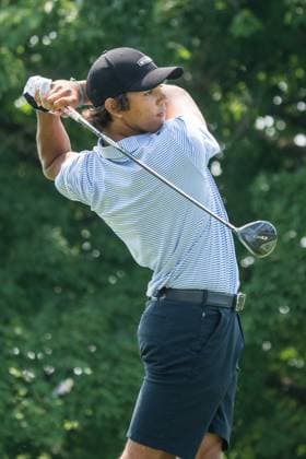 August 1, 2025, West Lafayette, Indiana, USA: CHARLIE WOODS tees off on hold 11 during the final day of the PGA, Golf Herren Junior Championships on August 1, 2025, at the Birck Boilermaker Golf Complex in West Lafayette, Ind. West Lafayette USA - ZUMAw145 20250801_zsp_w145_001 Copyright: xDavidxWegielx