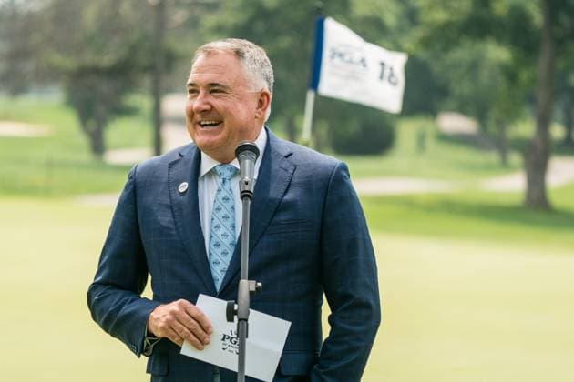 August 1, 2025, West Lafayette, Indiana, USA: PGA, Golf Herren of America President DON REA speaks following the final day of the PGA Junior Championships on August 1, 2025, at the Birck Boilermaker Golf Complex in West Lafayette, Ind. West Lafayette USA - ZUMAw145 20250801_zsp_w145_020 Copyright: xDavidxWegielx