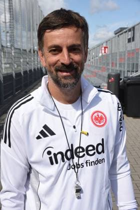 02.08.2025 xhpx Dreieich, maxworx Sportpark Frauen Eintracht Frankfurt Training Nikolaos Arnautis Trainer Eintracht Frankfurt Frauen